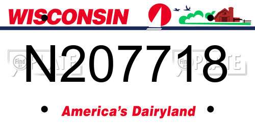 N207718 Wisconsin License Plate