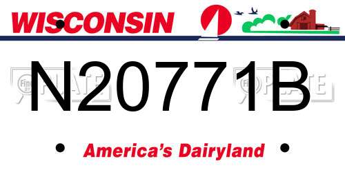 N20771B Wisconsin License Plate