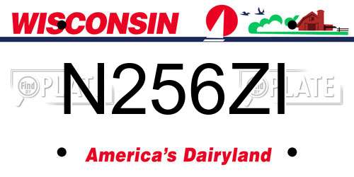 N256ZI Wisconsin License Plate