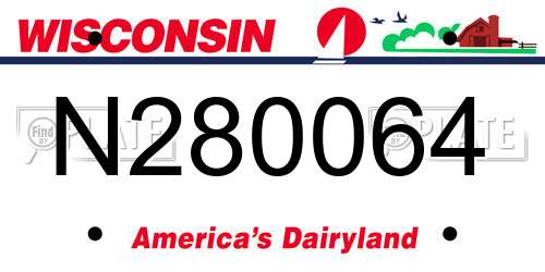 N280064 Wisconsin License Plate