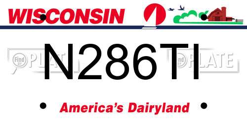 N286TI Wisconsin License Plate