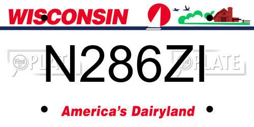 N286ZI Wisconsin License Plate