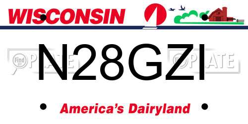 N28GZI Wisconsin License Plate
