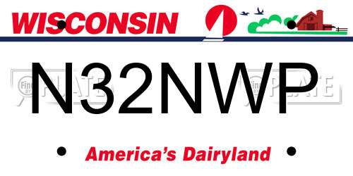 N32NWP Wisconsin License Plate