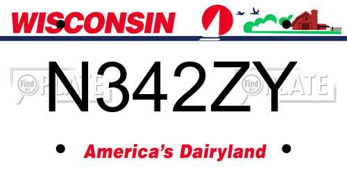 N342ZY Wisconsin License Plate