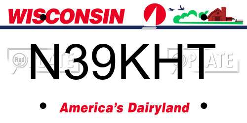 N39KHT Wisconsin License Plate