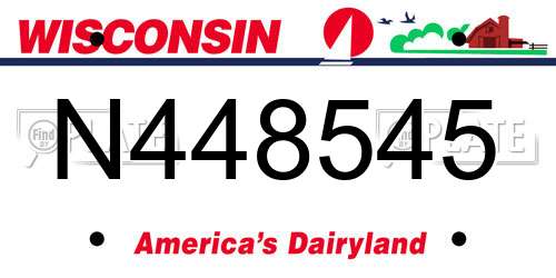 N448545 Wisconsin License Plate