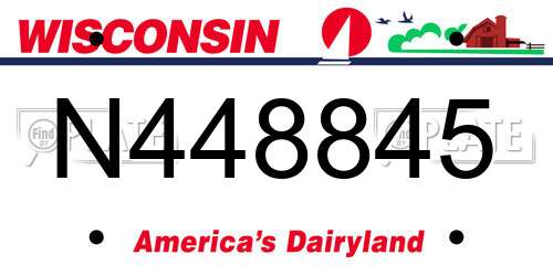 N448845 Wisconsin License Plate