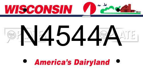 N4544A Wisconsin License Plate
