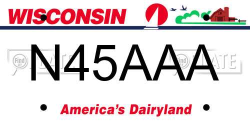 N45AAA Wisconsin License Plate