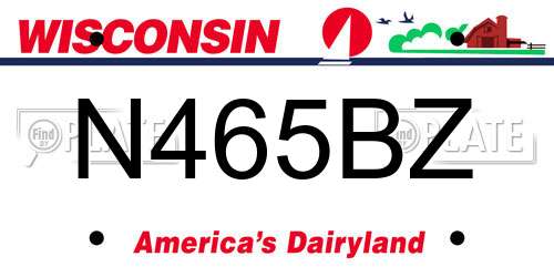 N465BZ Wisconsin License Plate