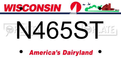 N465ST Wisconsin License Plate