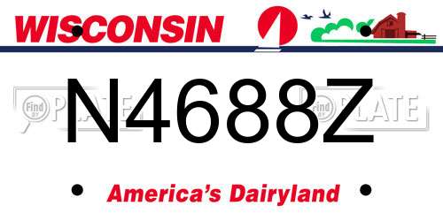 N4688Z Wisconsin License Plate