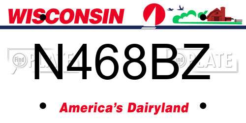 N468BZ Wisconsin License Plate