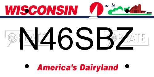 N46SBZ Wisconsin License Plate