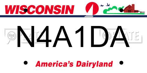 N4A1DA Wisconsin License Plate
