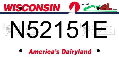 N52151E Wisconsin License Plate