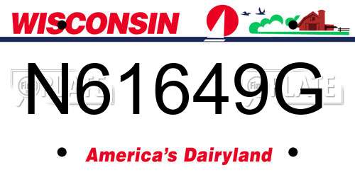 N61649G Wisconsin License Plate