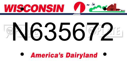 N635672 Wisconsin License Plate