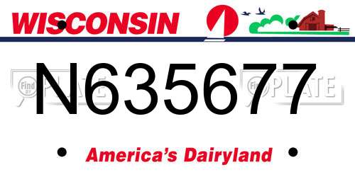 N635677 Wisconsin License Plate