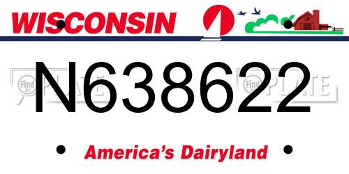 N638622 Wisconsin License Plate