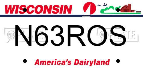 N63ROS Wisconsin License Plate