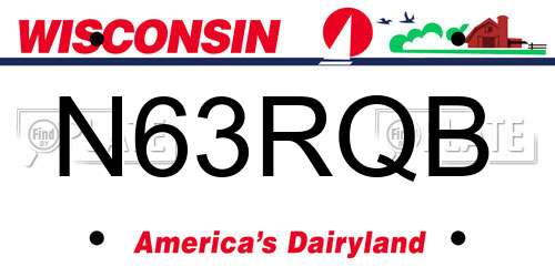 N63RQB Wisconsin License Plate