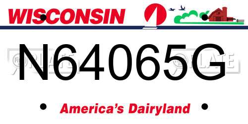 N64065G Wisconsin License Plate
