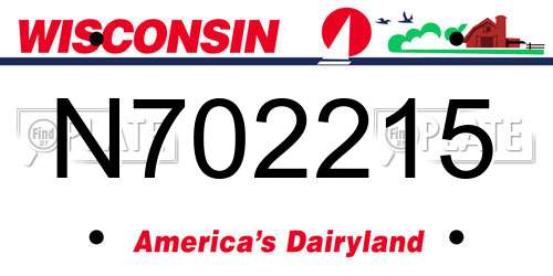 N702215 Wisconsin License Plate