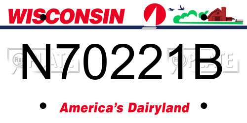 N70221B Wisconsin License Plate