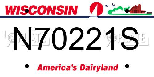 N70221S Wisconsin License Plate