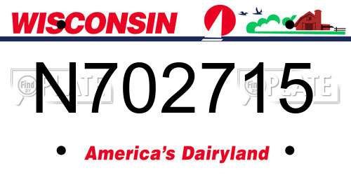 N702715 Wisconsin License Plate
