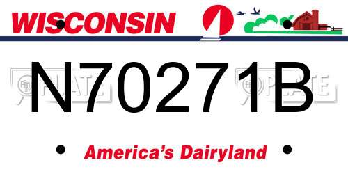 N70271B Wisconsin License Plate