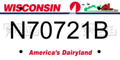 N70721B Wisconsin License Plate