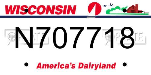 N707718 Wisconsin License Plate
