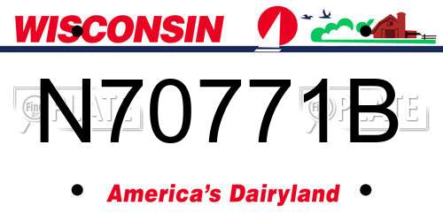 N70771B Wisconsin License Plate