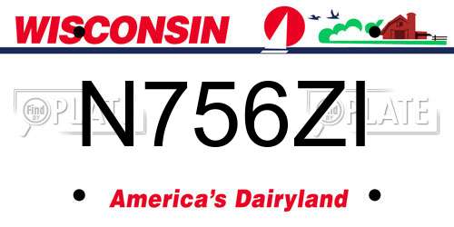N756ZI Wisconsin License Plate
