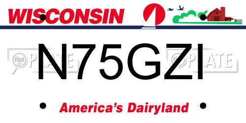 N75GZI Wisconsin License Plate