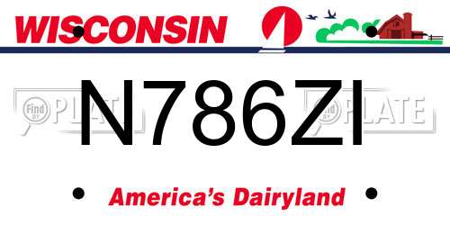 N786ZI Wisconsin License Plate