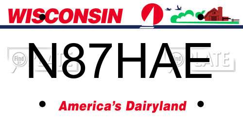 N87HAE Wisconsin License Plate