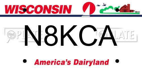 N8KCA Wisconsin License Plate