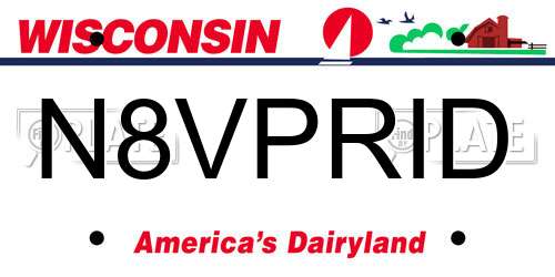 N8VPRID Wisconsin License Plate