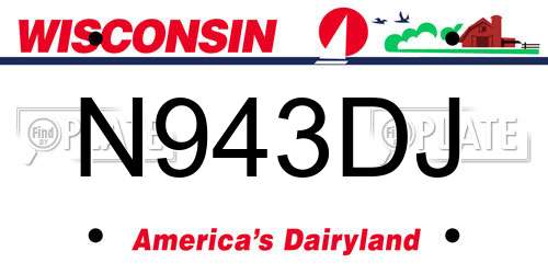 N943DJ Wisconsin License Plate