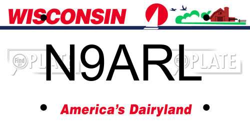 N9ARL Wisconsin License Plate