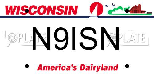 N9ISN Wisconsin License Plate