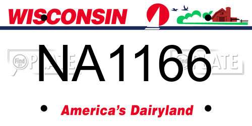 NA1166 Wisconsin License Plate