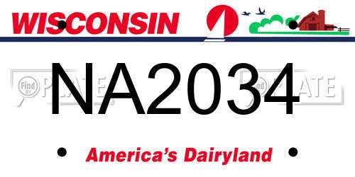NA2034 Wisconsin License Plate