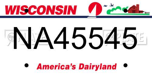 NA45545 Wisconsin License Plate