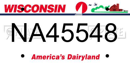 NA45548 Wisconsin License Plate