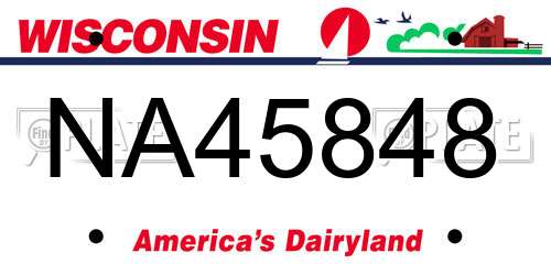 NA45848 Wisconsin License Plate